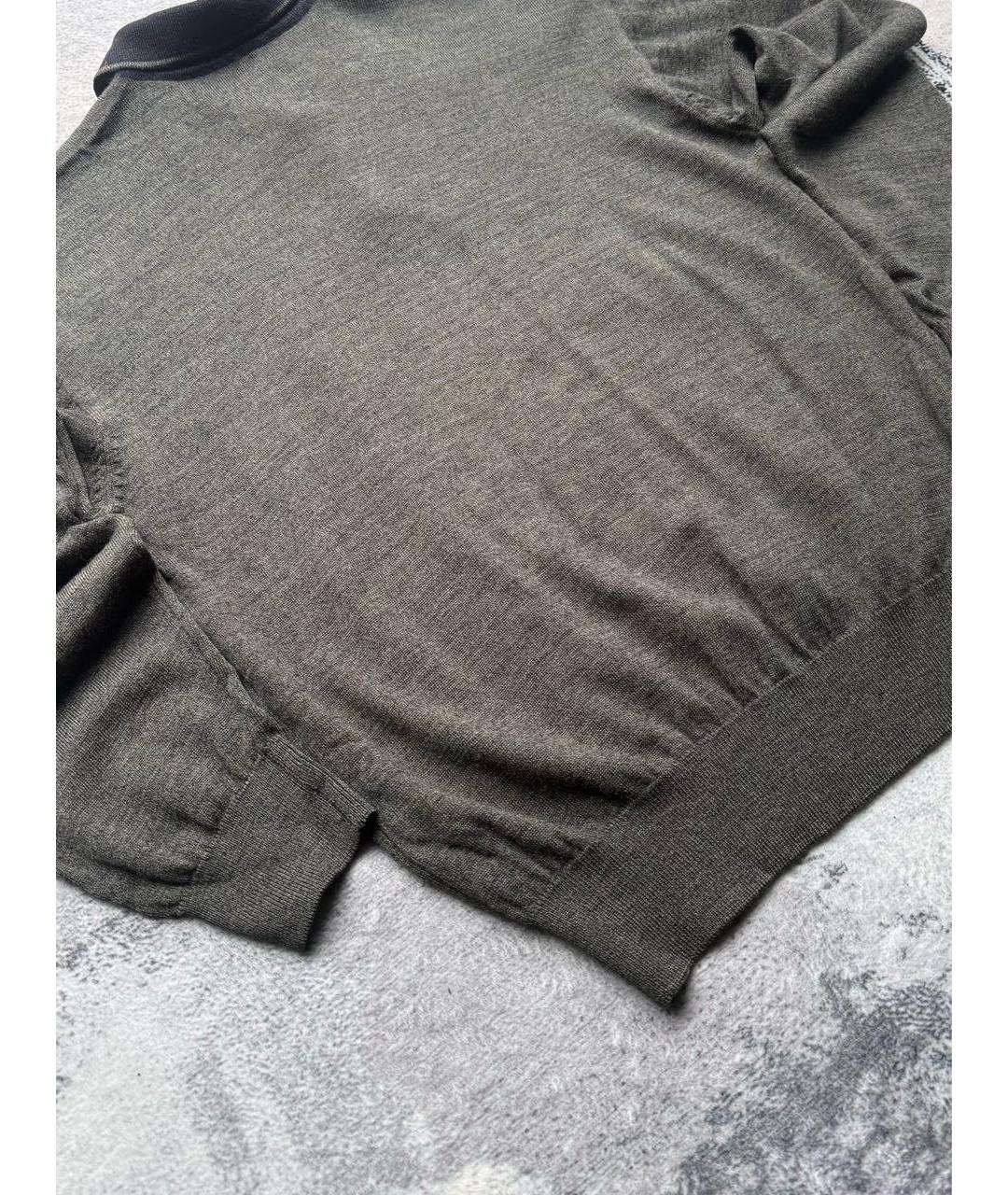SAINT LAURENT Антрацитовый шерстяной джемпер / свитер, фото 8