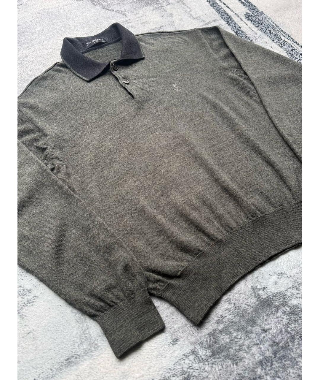 SAINT LAURENT Антрацитовый шерстяной джемпер / свитер, фото 4