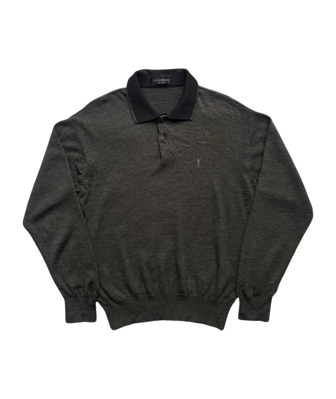 SAINT LAURENT Антрацитовый шерстяной джемпер / свитер, фото 1