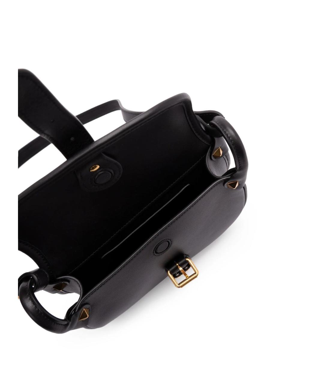 VALENTINO Черная кожаная сумка через плечо, фото 5