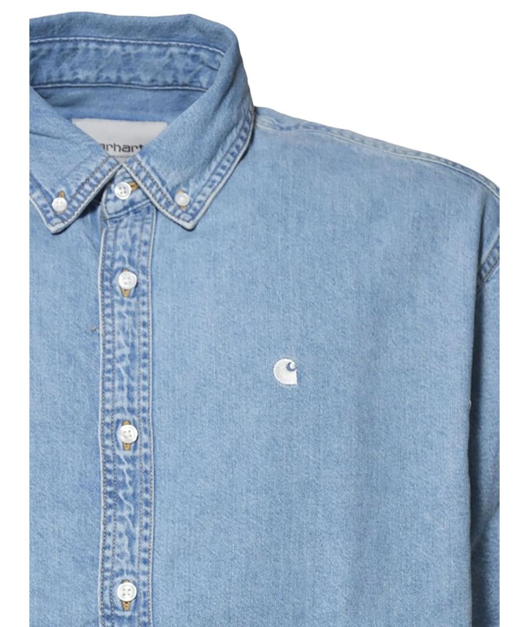 CARHARTT WIP Синяя хлопковая кэжуал рубашка, фото 3
