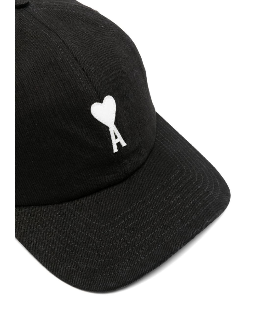 Ami Paris Черная хлопковая кепка, фото 3