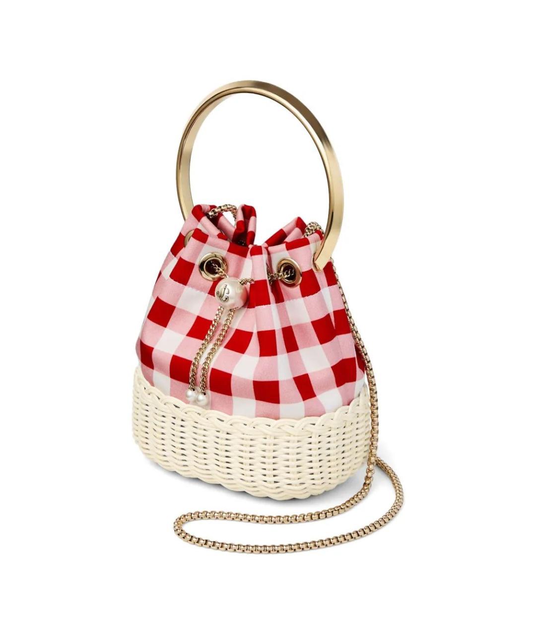 JIMMY CHOO Красная тканевая сумка с короткими ручками, фото 3