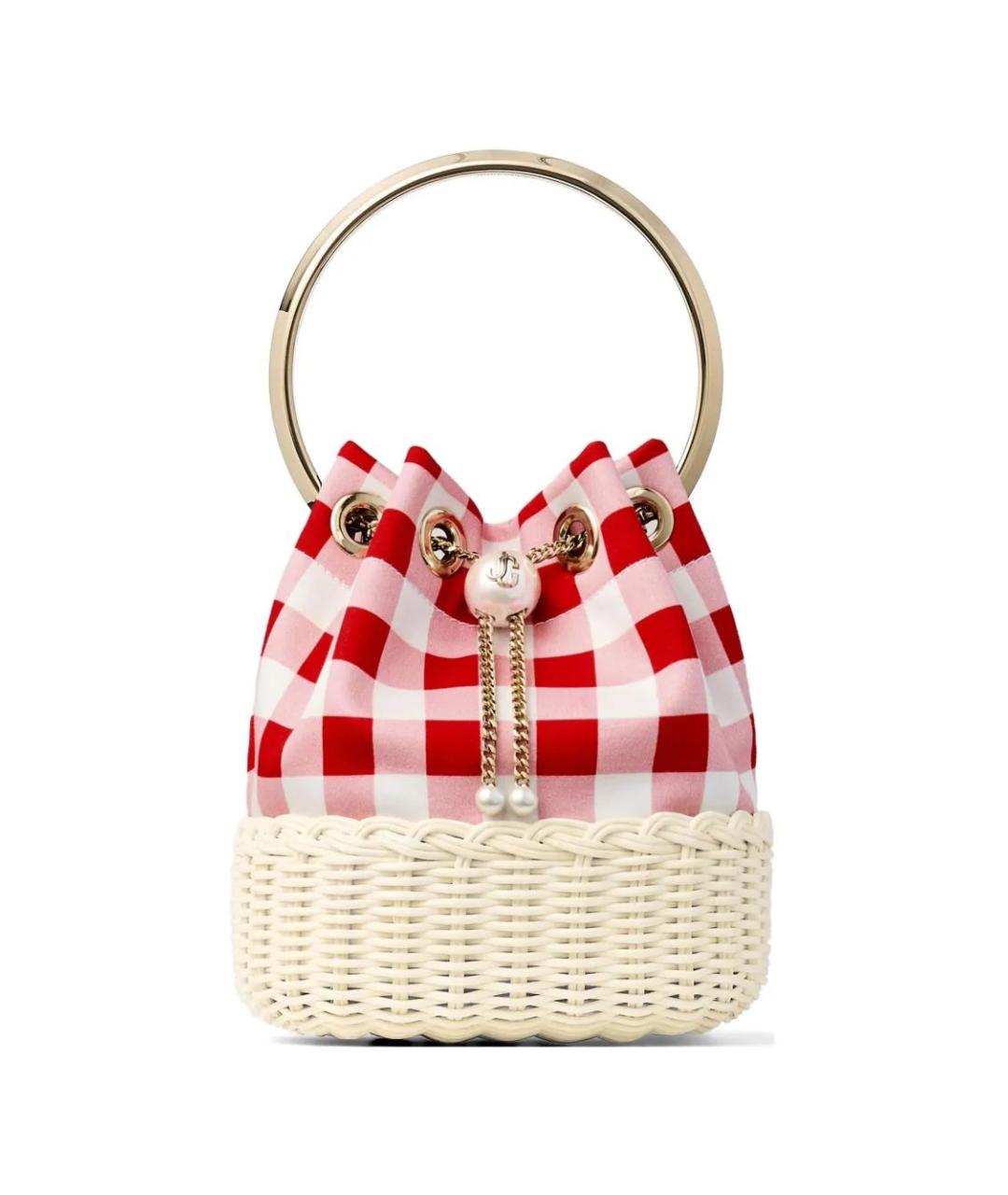 JIMMY CHOO Красная тканевая сумка с короткими ручками, фото 1