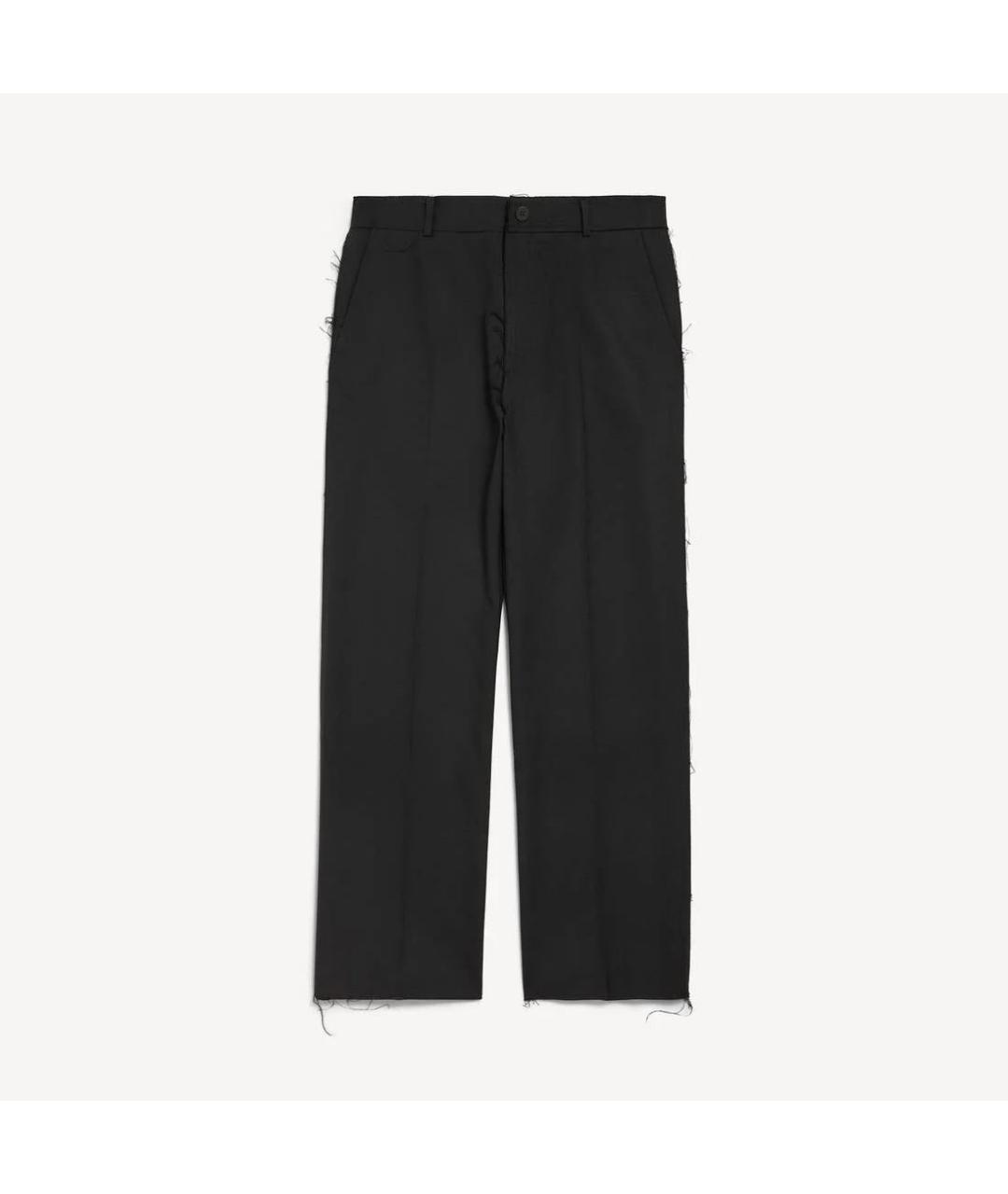 BALENCIAGA Черные шерстяные повседневные брюки, фото 5