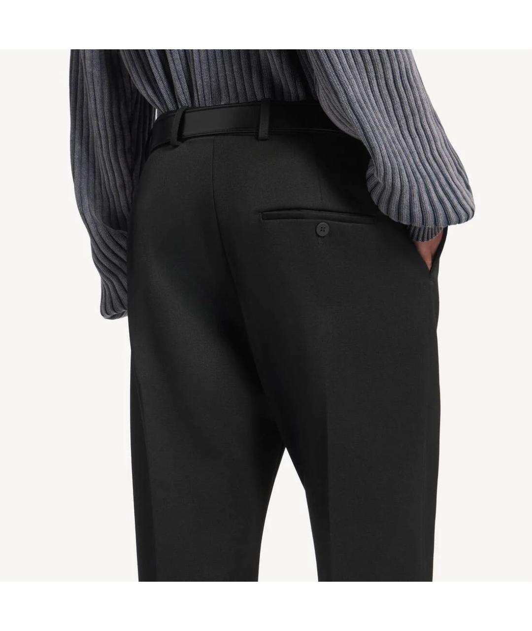BALENCIAGA Черные шерстяные повседневные брюки, фото 2