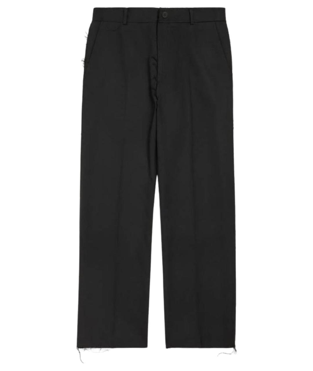 BALENCIAGA Черные шерстяные повседневные брюки, фото 1