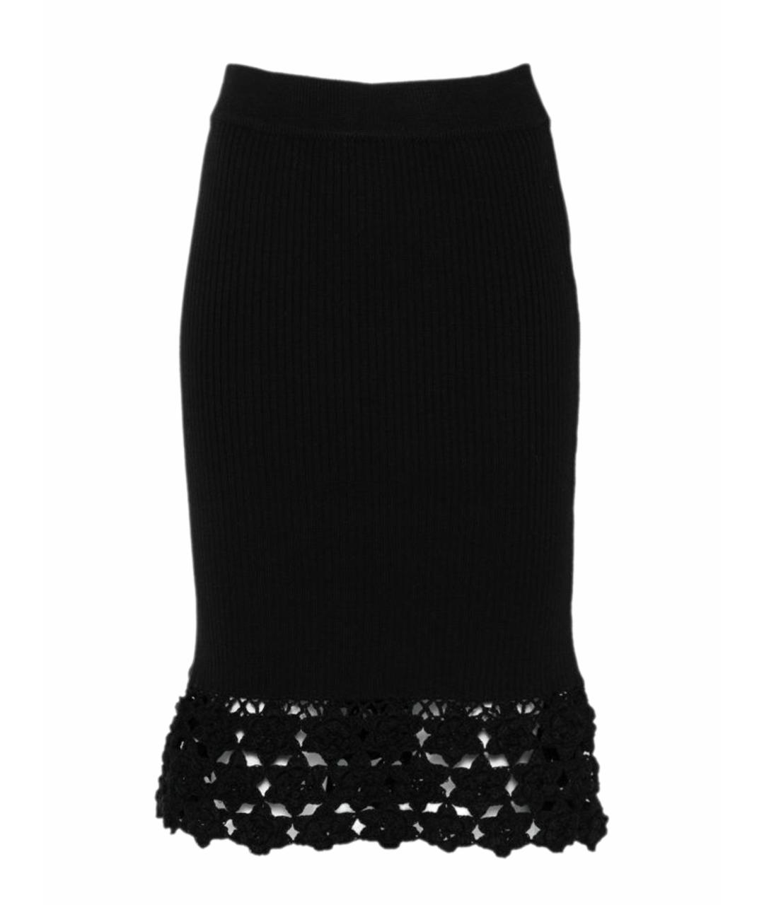 GANNI Черная полиамидовая юбка миди, фото 1