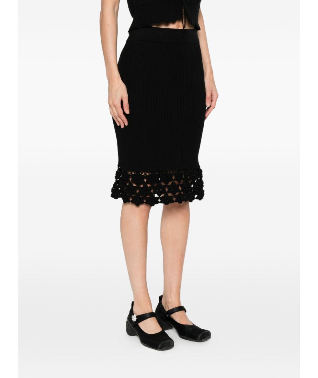 GANNI Черная полиамидовая юбка миди, фото 2