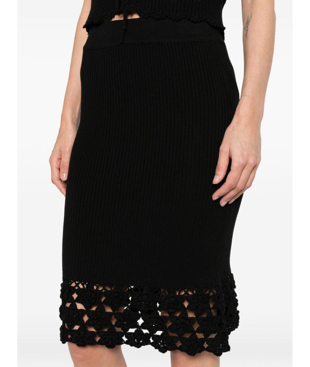 GANNI Черная полиамидовая юбка миди, фото 4