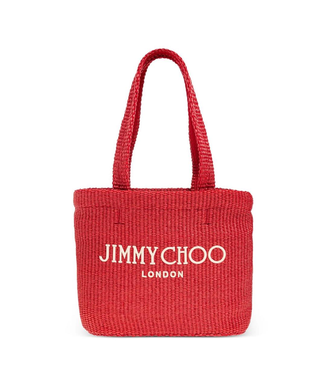 JIMMY CHOO Красная пелетеная сумка тоут, фото 1