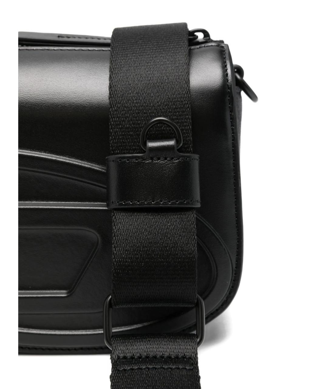 DIESEL Черная кожаная сумка на плечо, фото 3