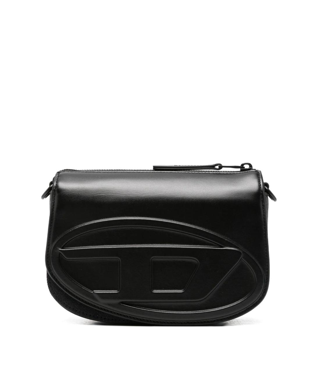 DIESEL Черная кожаная сумка на плечо, фото 1
