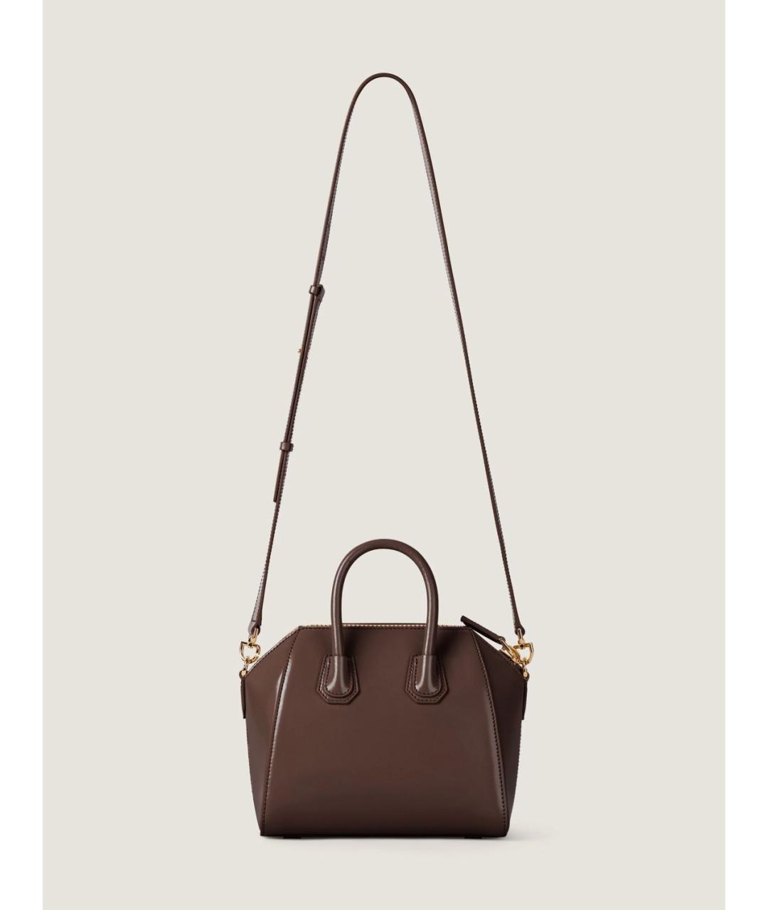GIVENCHY Коричневая кожаная сумка с короткими ручками, фото 3