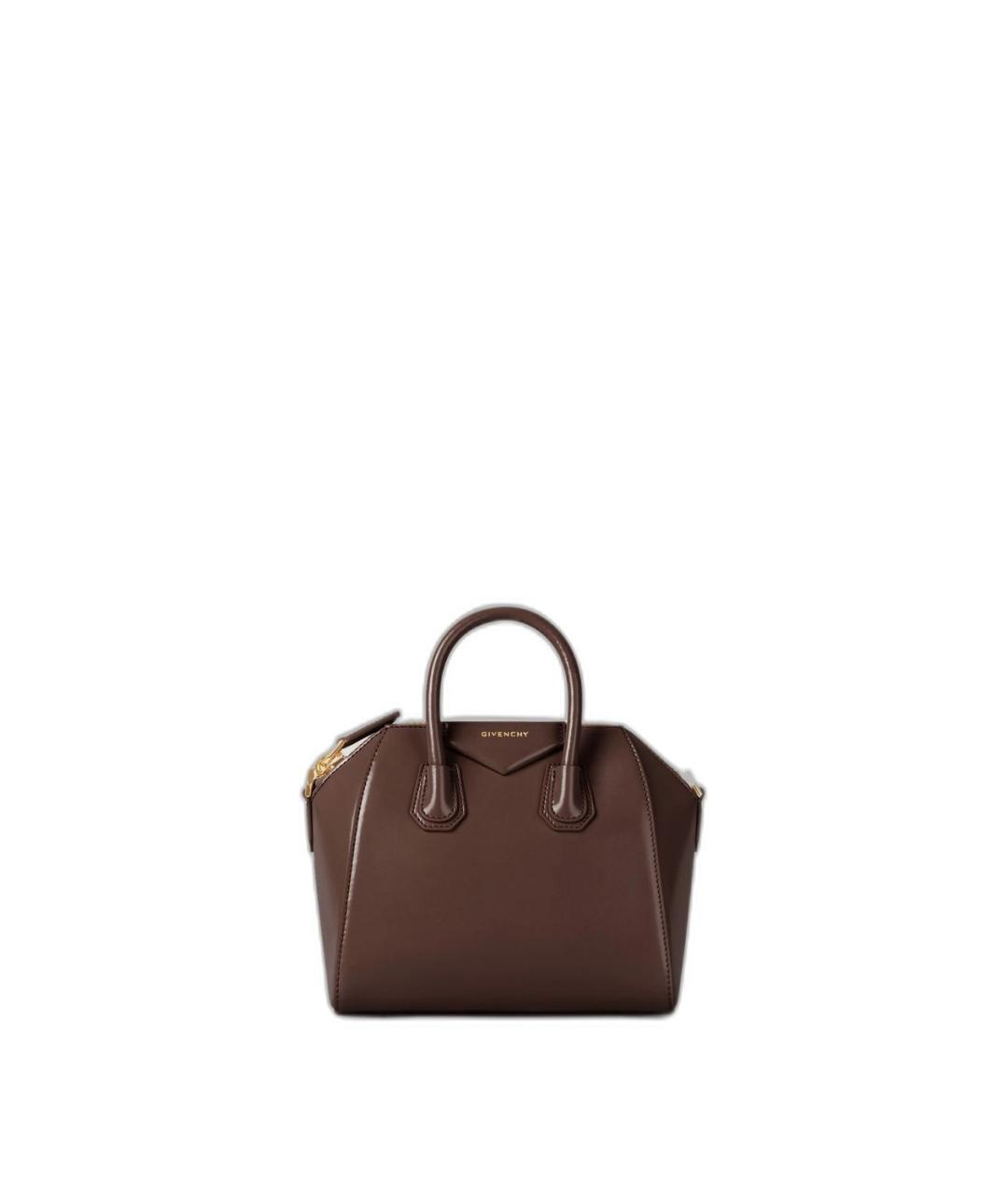 GIVENCHY Коричневая кожаная сумка с короткими ручками, фото 1