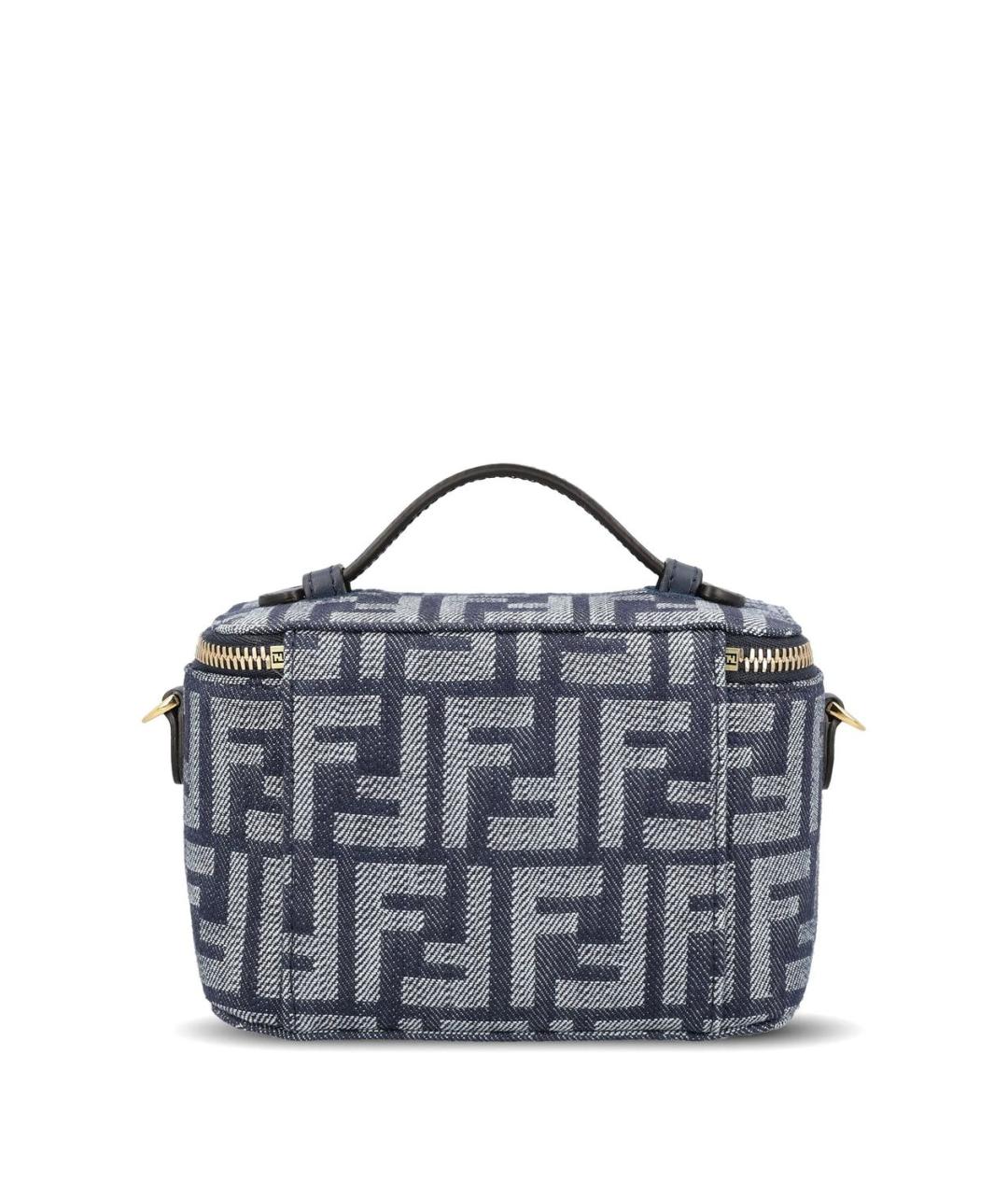 FENDI Синяя хлопковая сумка с короткими ручками, фото 2