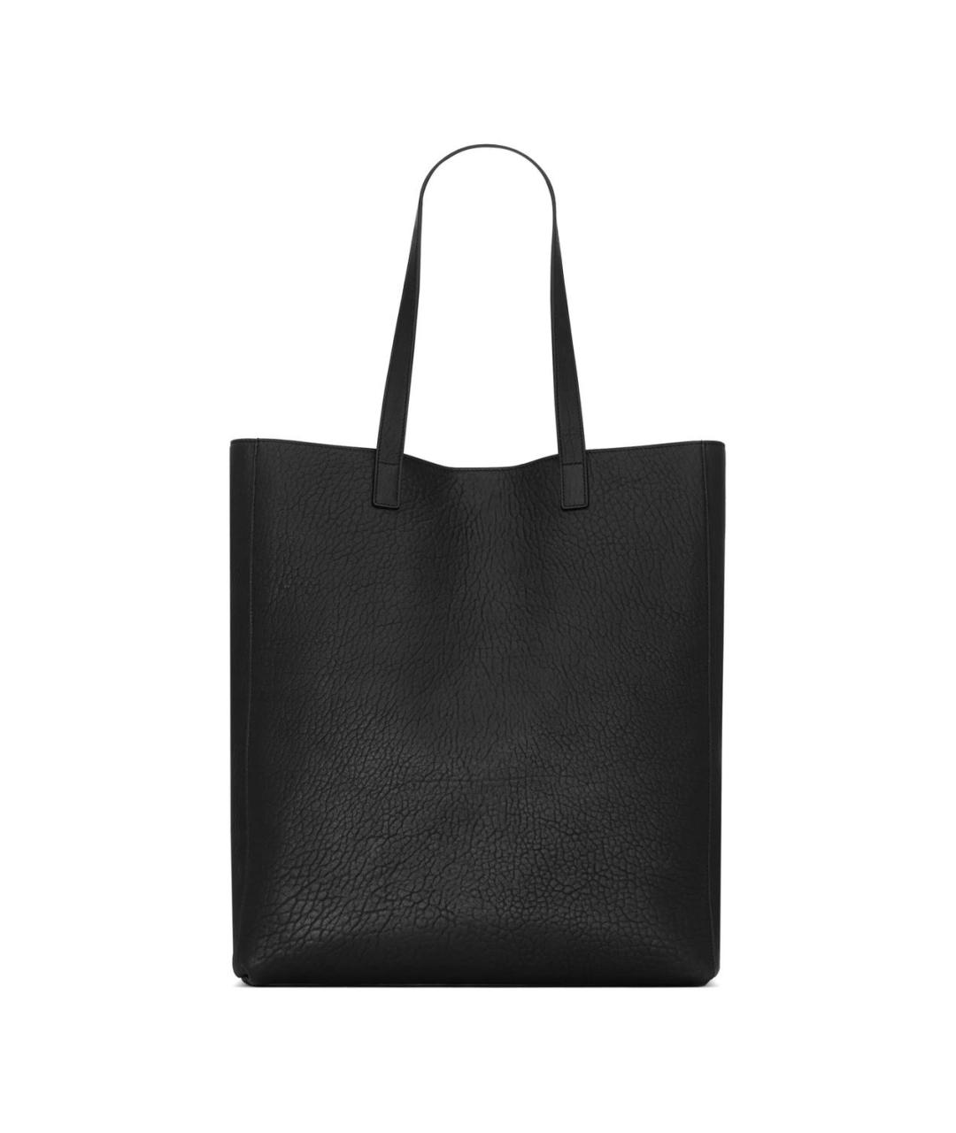 SAINT LAURENT Черная кожаная сумка тоут, фото 3