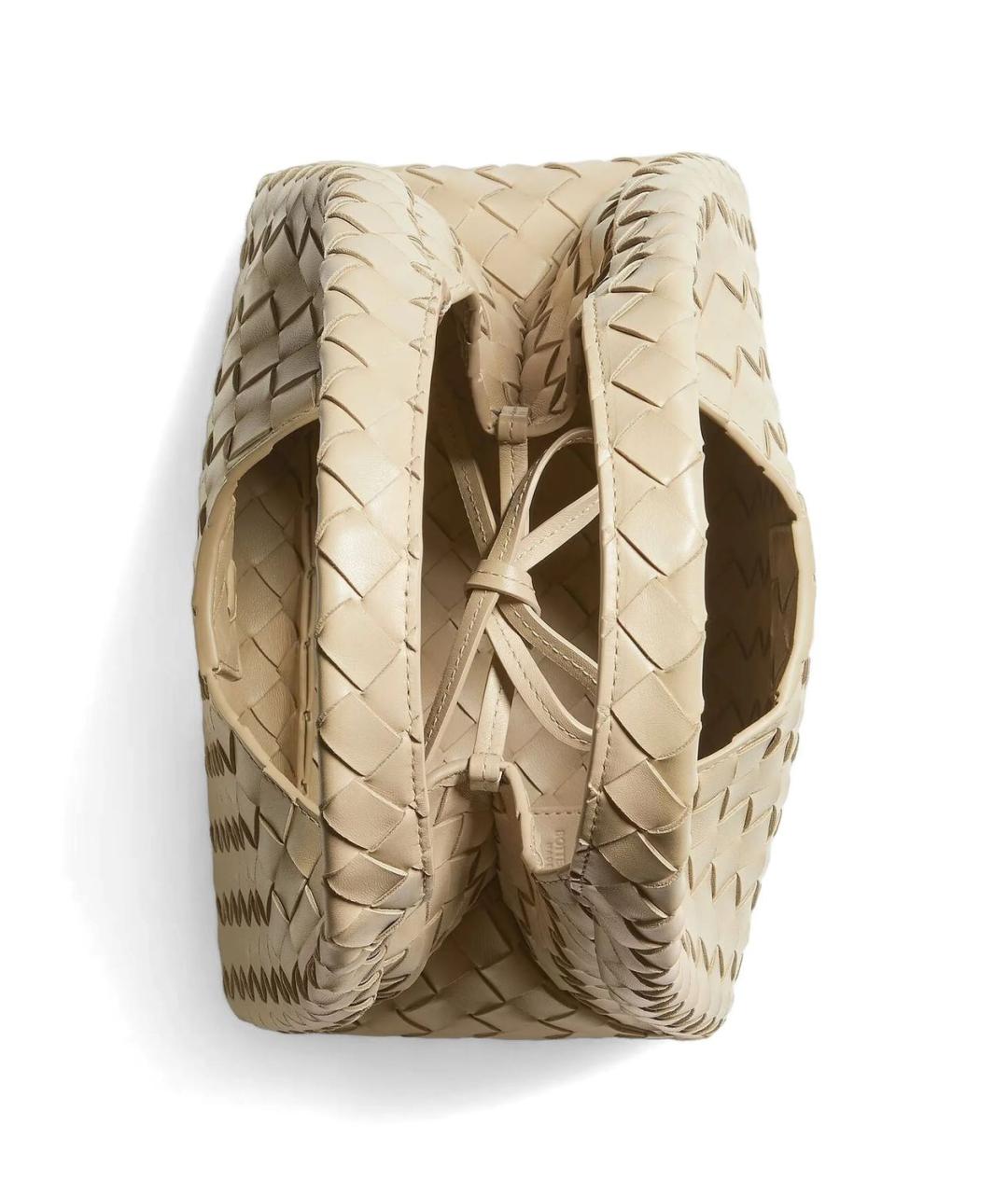 BOTTEGA VENETA Бежевая кожаная сумка тоут, фото 2