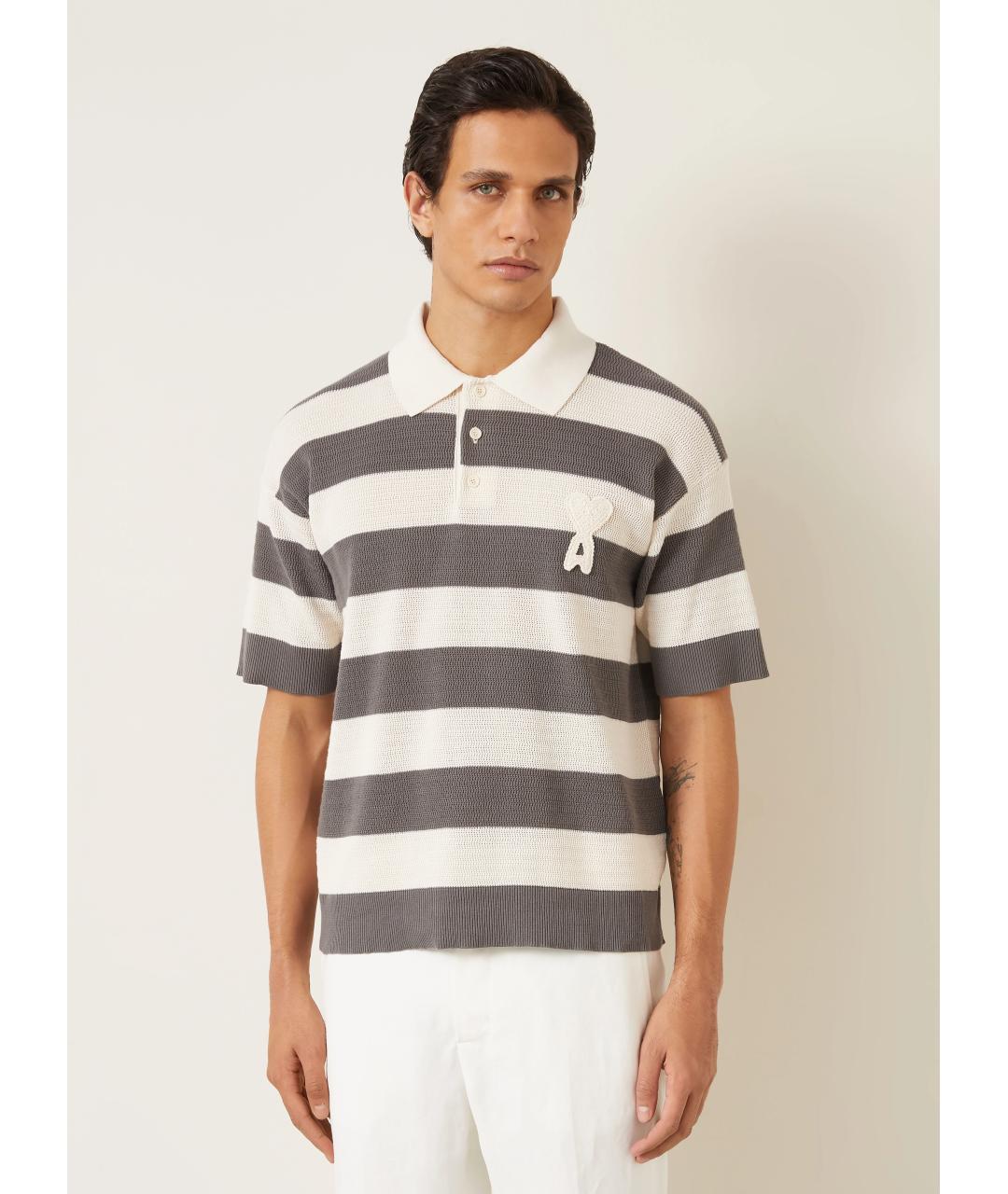 Ami Paris Мульти хлопковое поло с коротким рукавом, фото 3