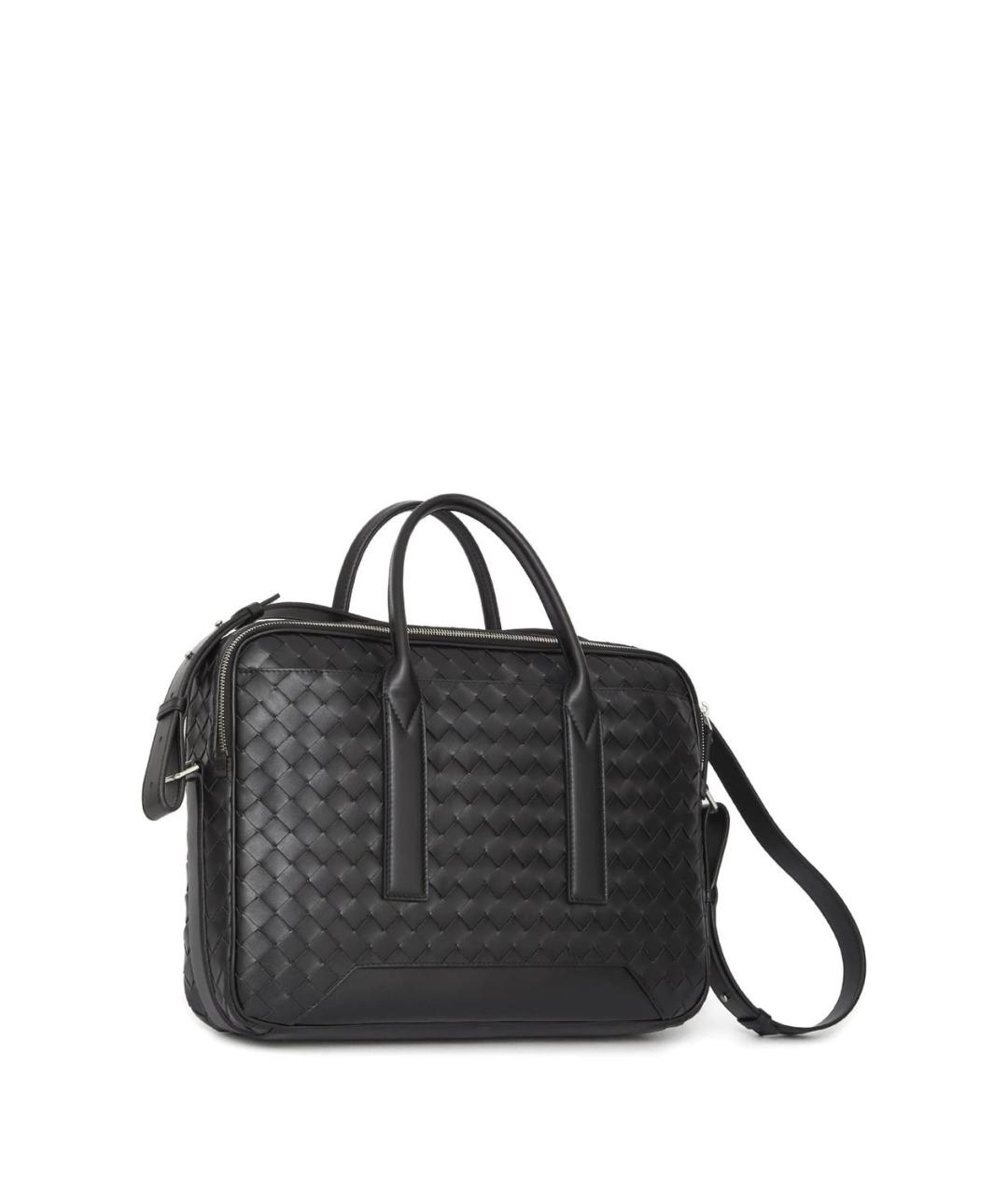 BOTTEGA VENETA Черный кожаный портфель, фото 3