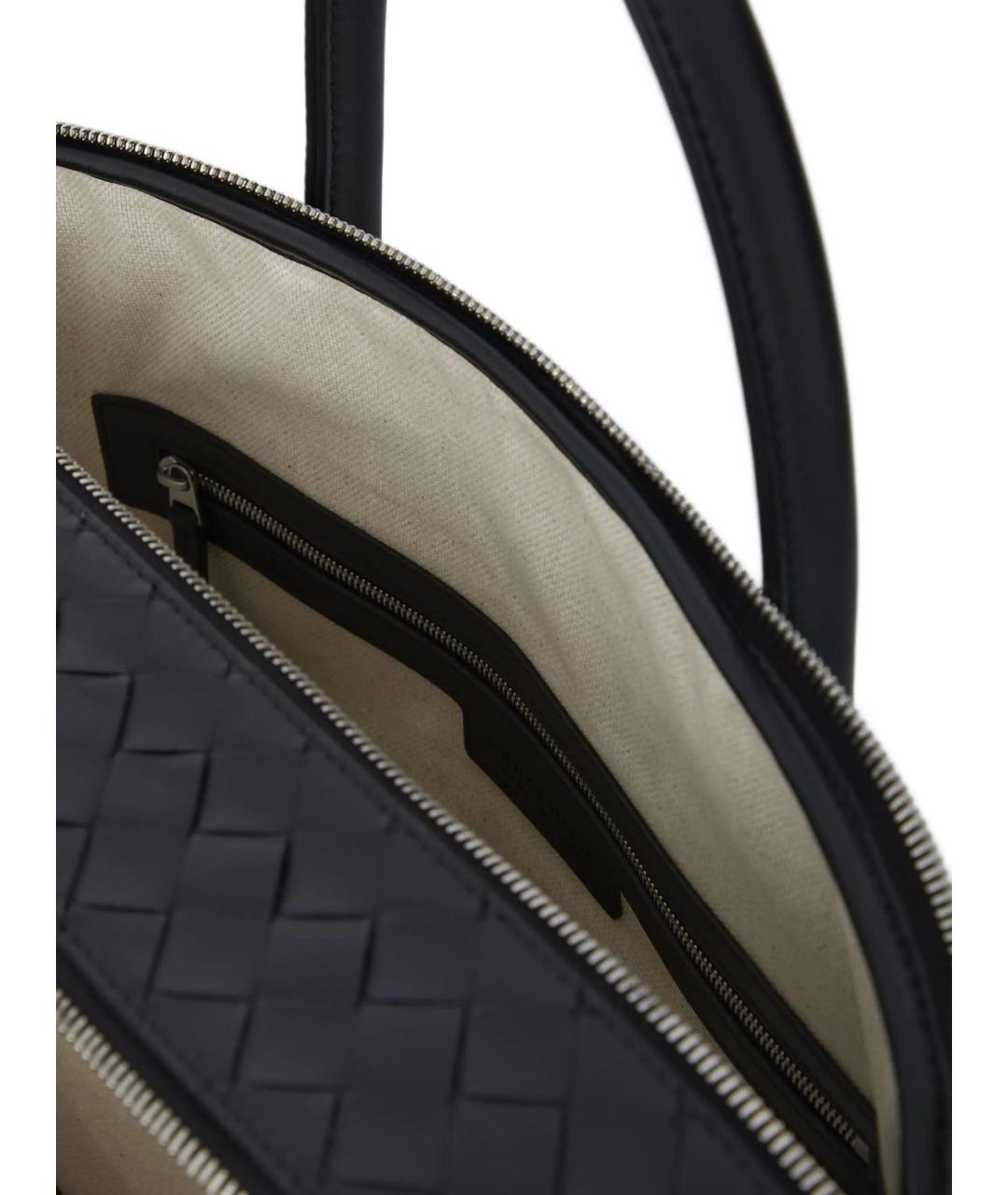 BOTTEGA VENETA Черный кожаный портфель, фото 4