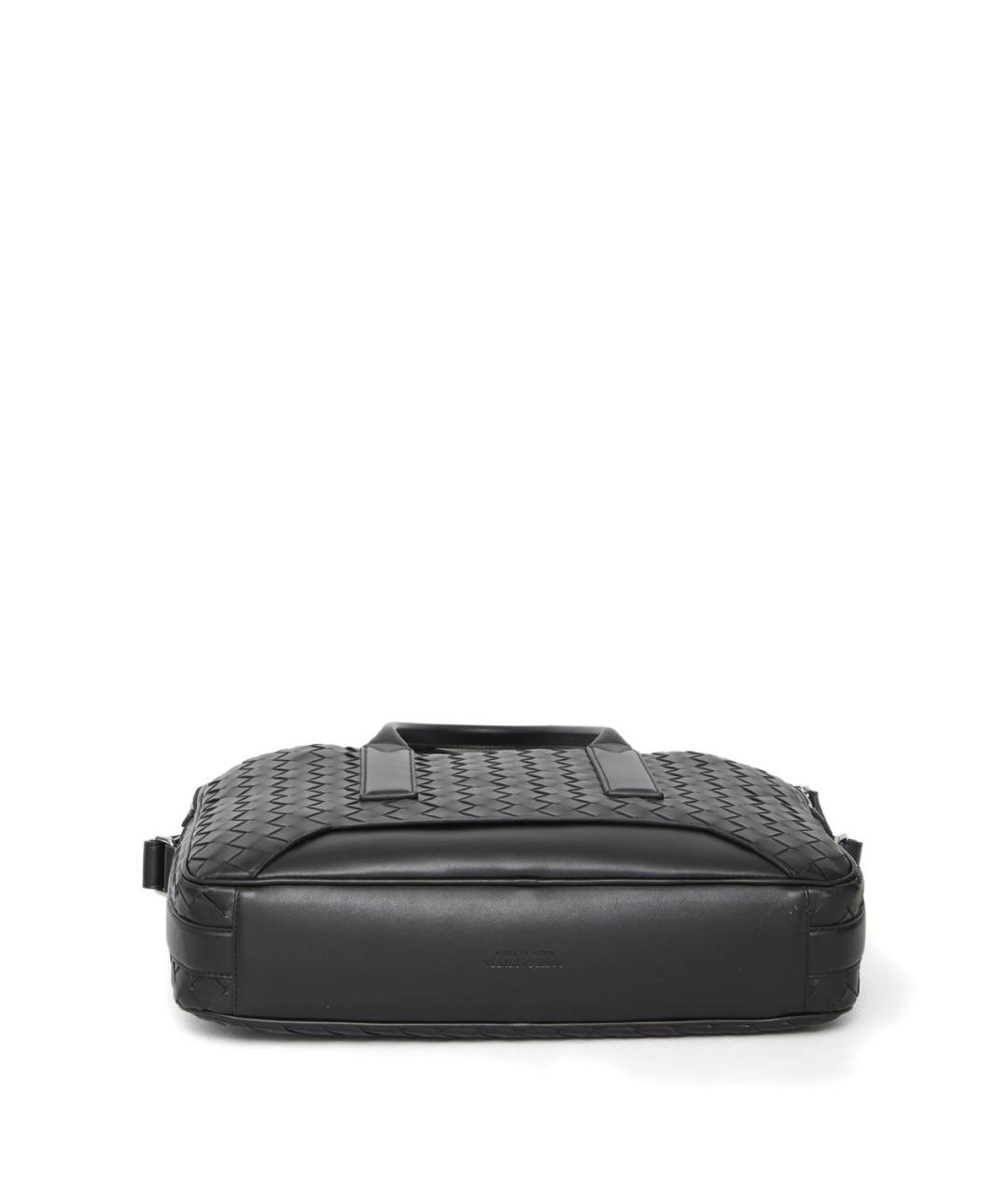 BOTTEGA VENETA Черный кожаный портфель, фото 2