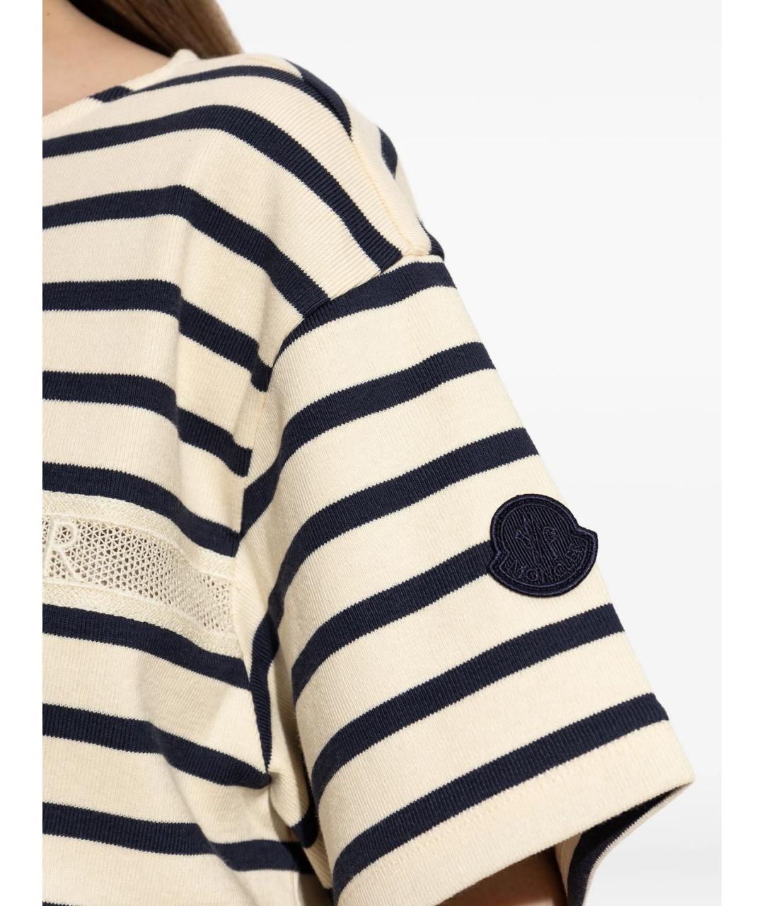 MONCLER Белая хлопковая футболка, фото 4