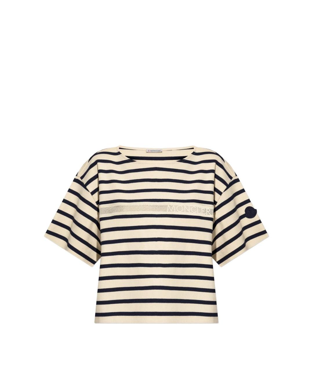 MONCLER Белая хлопковая футболка, фото 1