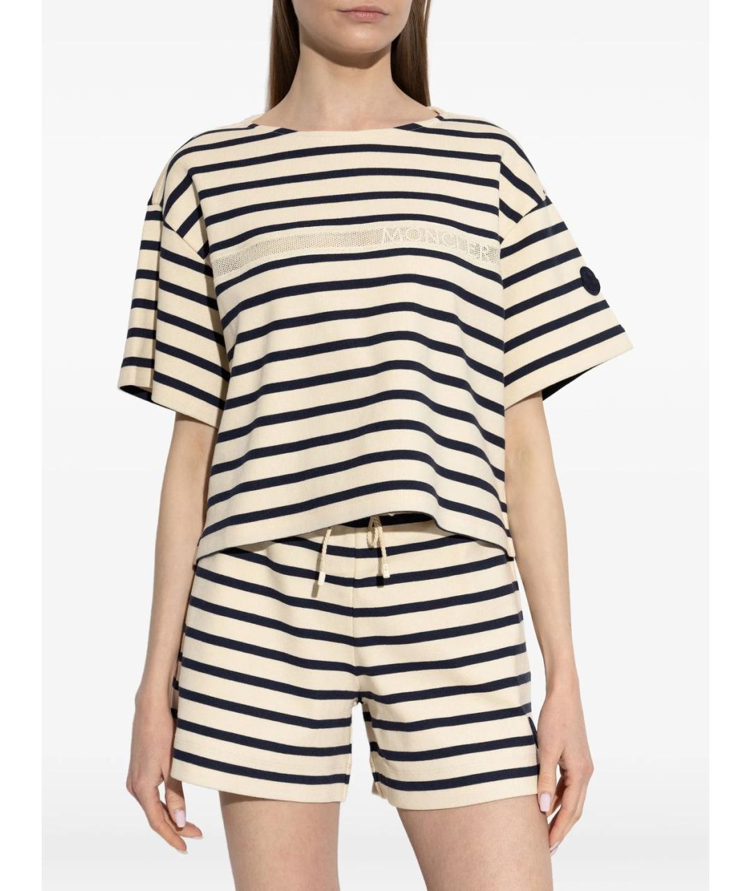 MONCLER Белая хлопковая футболка, фото 5