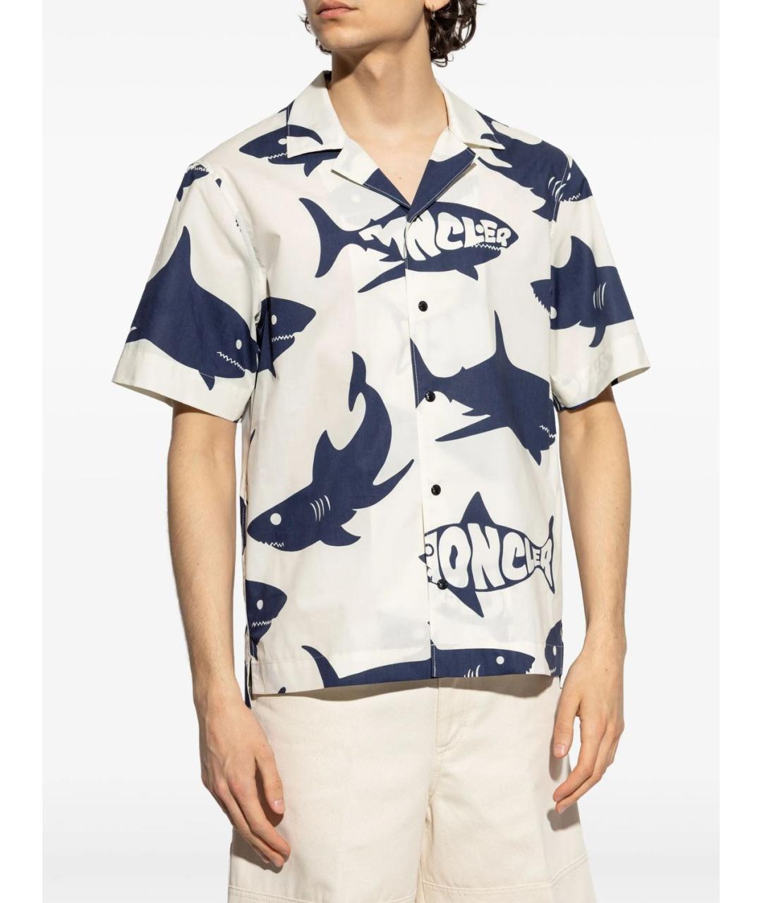 MONCLER Синяя хлопковая кэжуал рубашка, фото 5