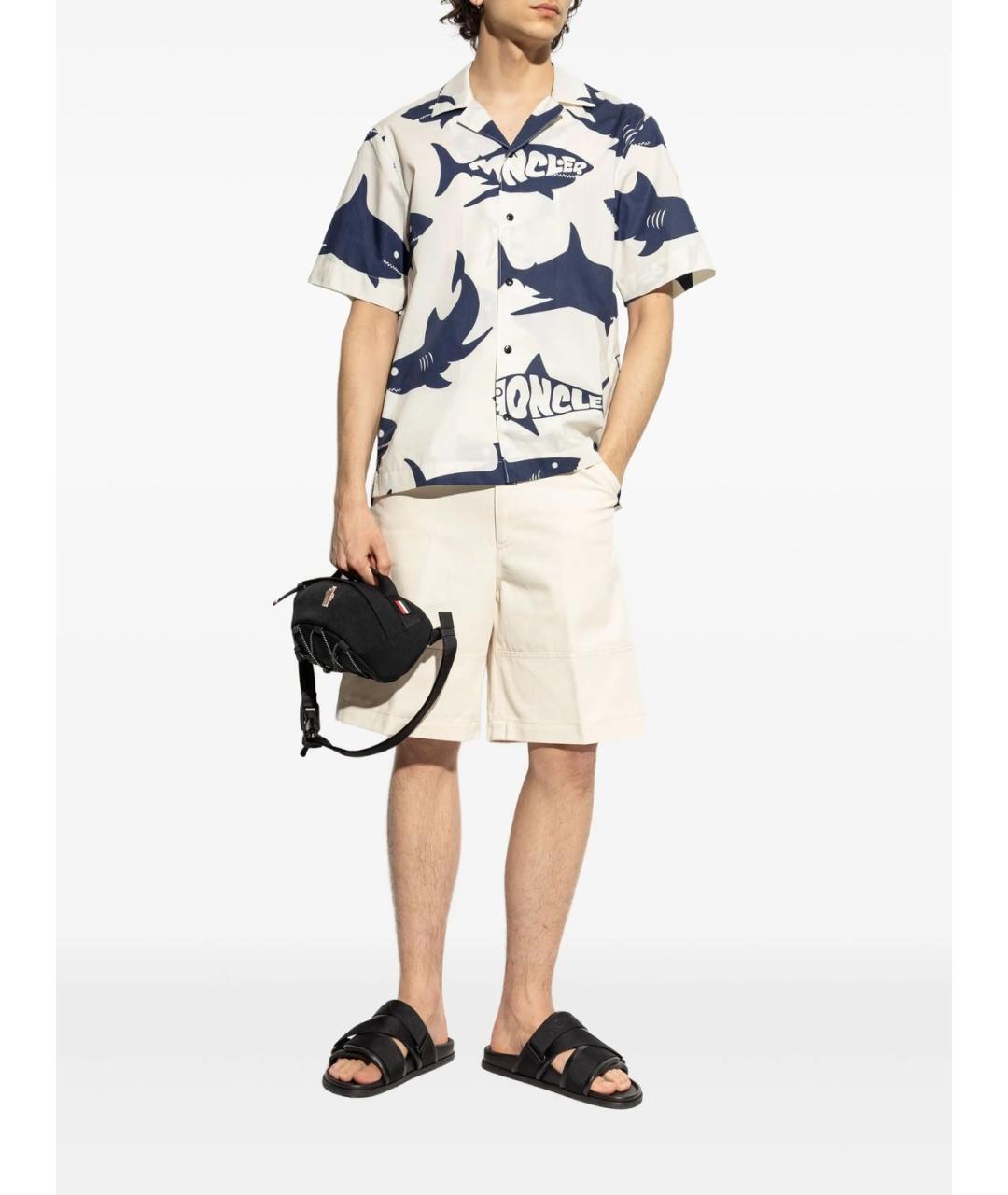 MONCLER Синяя хлопковая кэжуал рубашка, фото 4