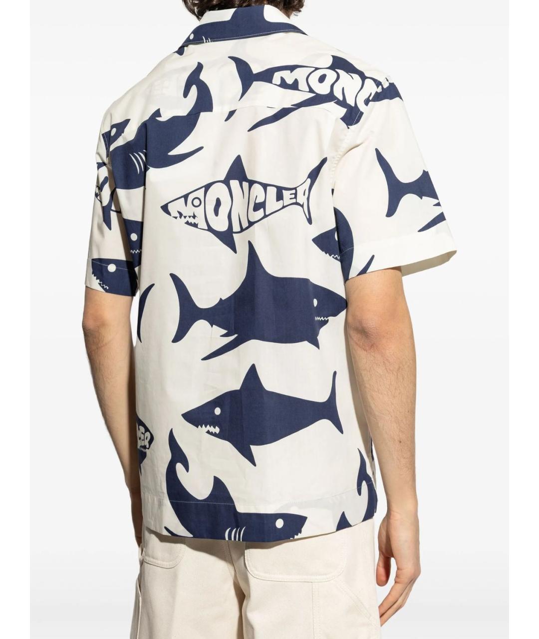 MONCLER Синяя хлопковая кэжуал рубашка, фото 2