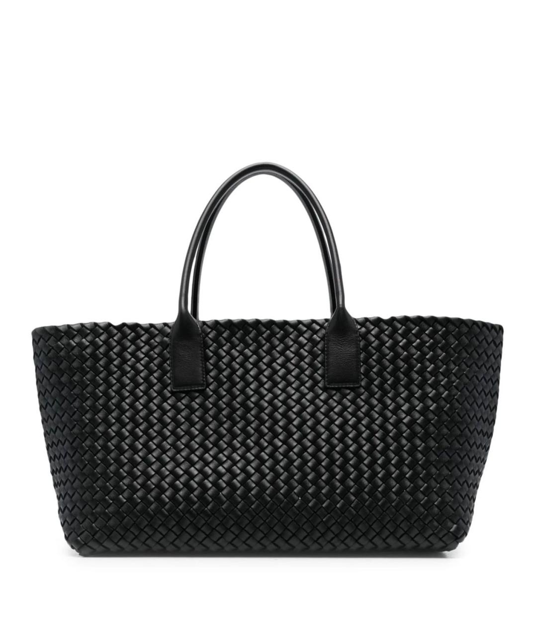 BOTTEGA VENETA Черная кожаная сумка тоут, фото 1