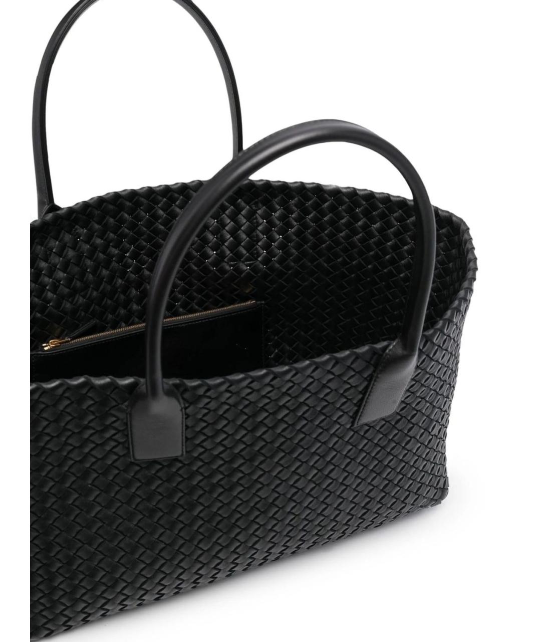 BOTTEGA VENETA Черная кожаная сумка тоут, фото 4