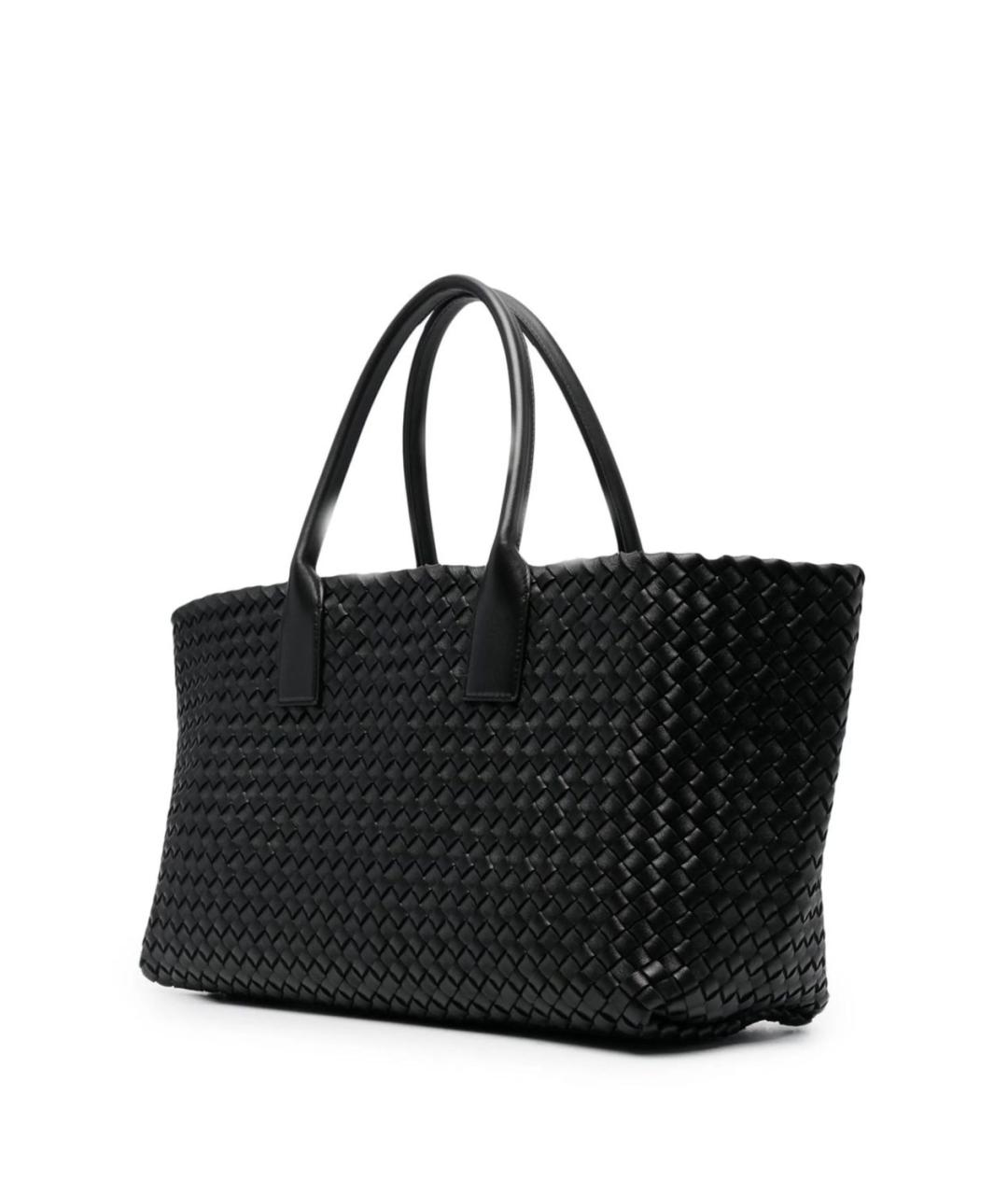 BOTTEGA VENETA Черная кожаная сумка тоут, фото 2