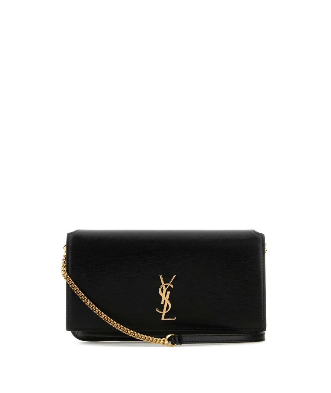 SAINT LAURENT Черная кожаная сумка через плечо, фото 1