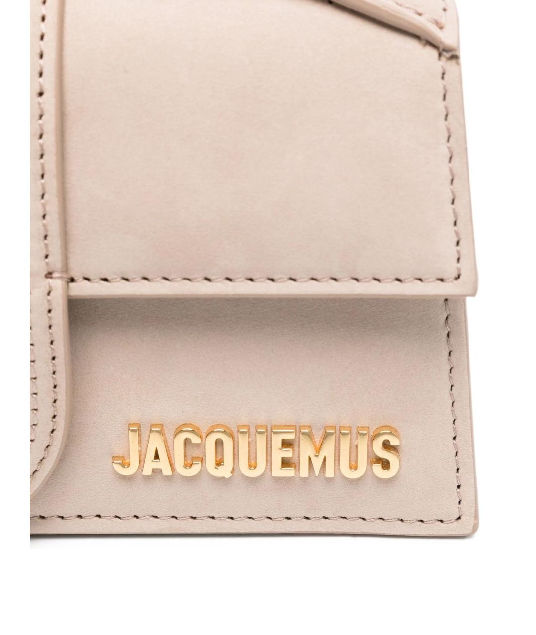 JACQUEMUS Бежевая кожаная сумка через плечо, фото 5
