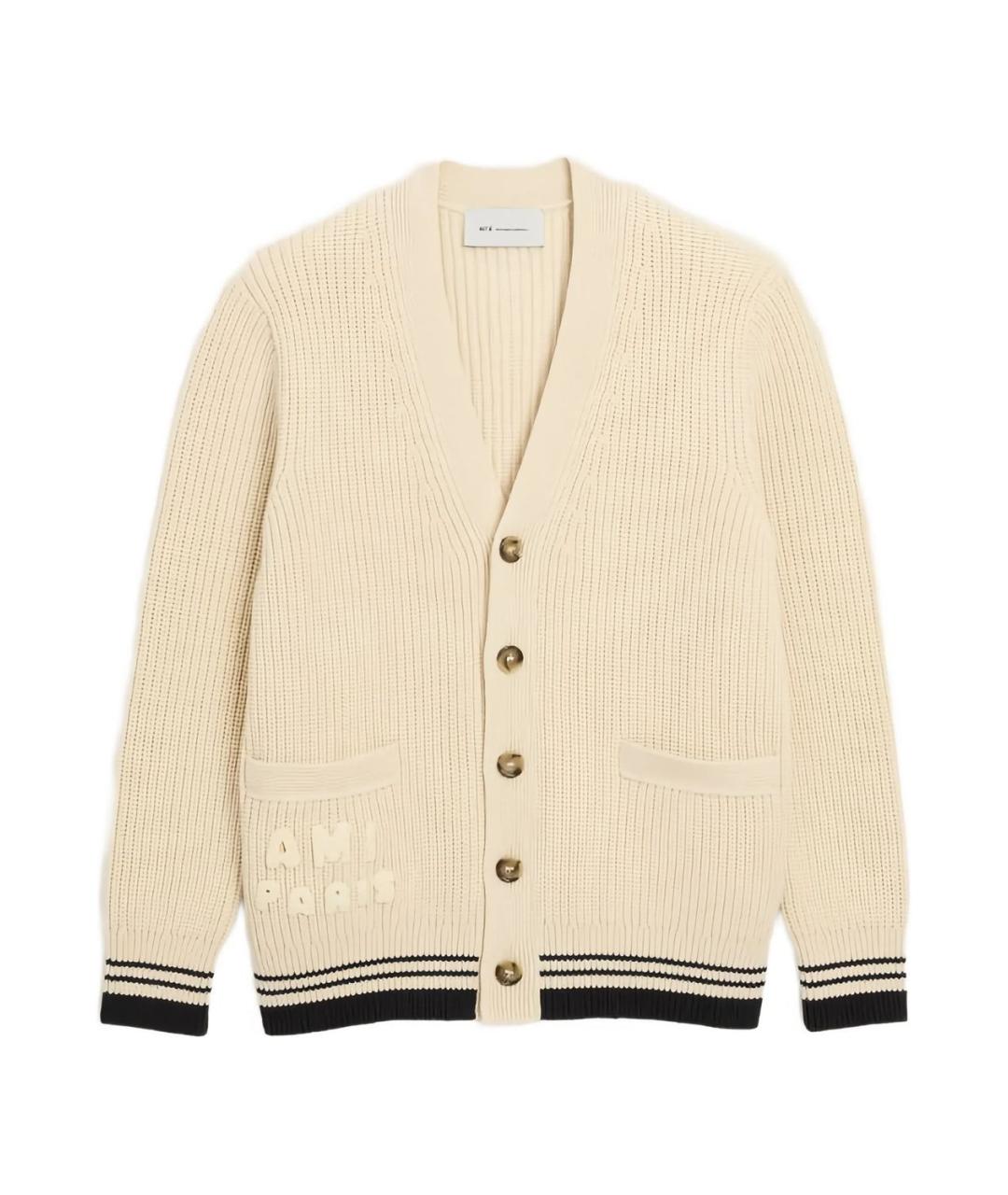 Ami Paris Белый шерстяной кардиган, фото 1