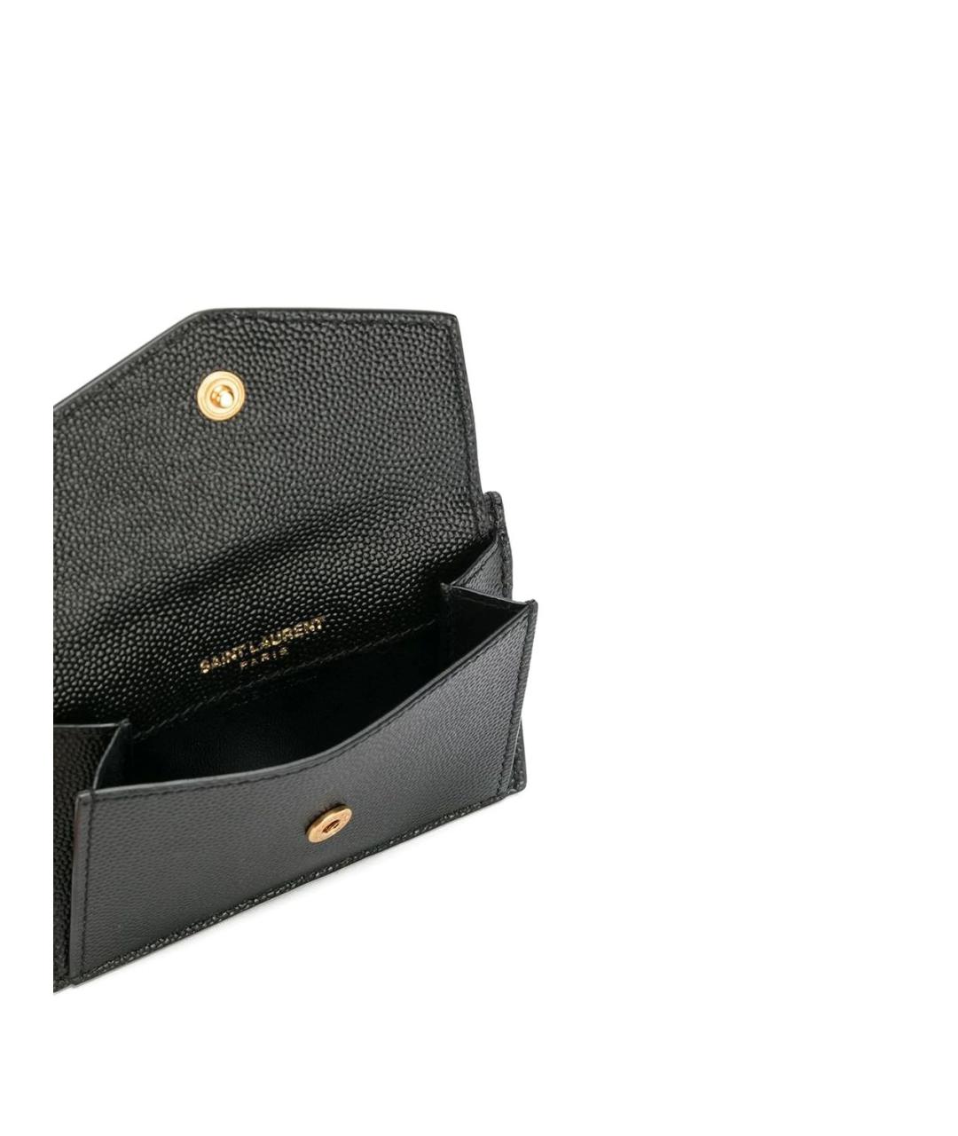 SAINT LAURENT Черный кожаный кошелек, фото 2