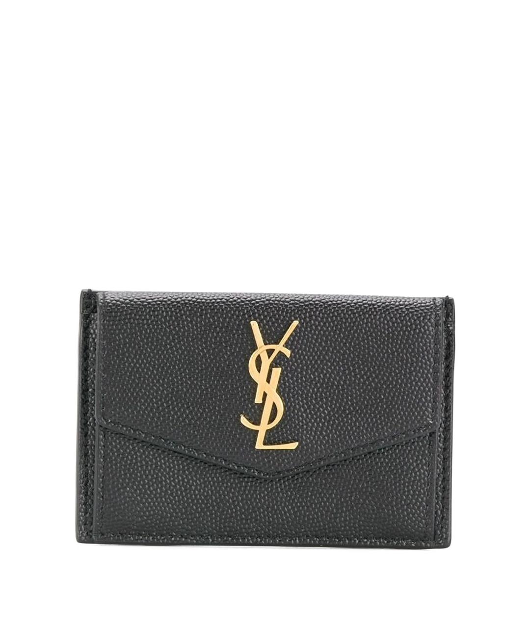 SAINT LAURENT Черный кожаный кошелек, фото 1