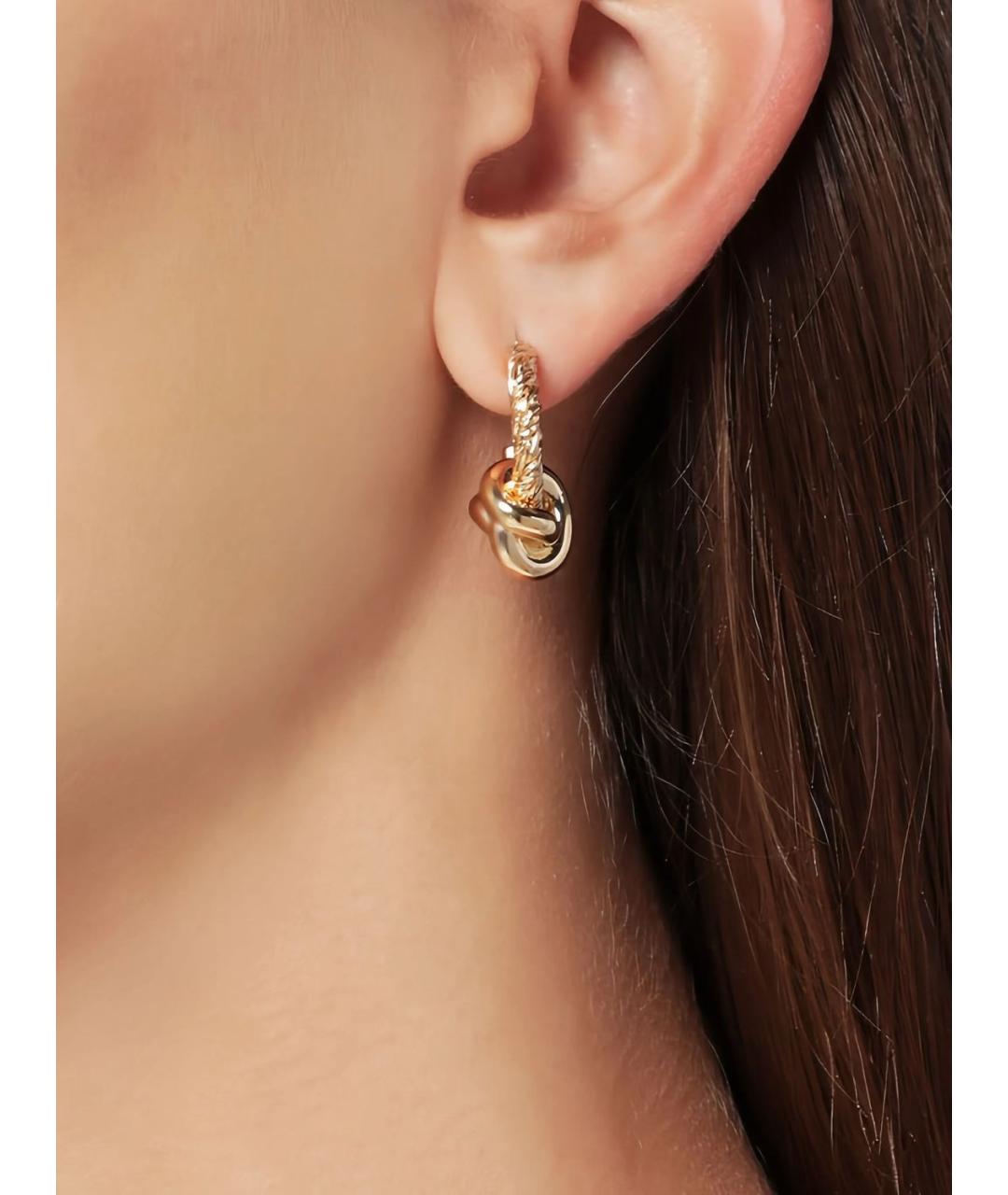 BOTTEGA VENETA Золотые металлические серьги, фото 3