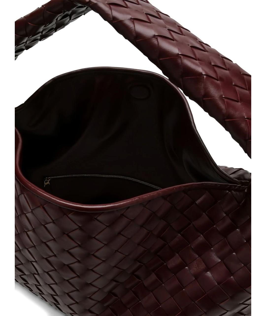 BOTTEGA VENETA Бордовая кожаная сумка через плечо, фото 2