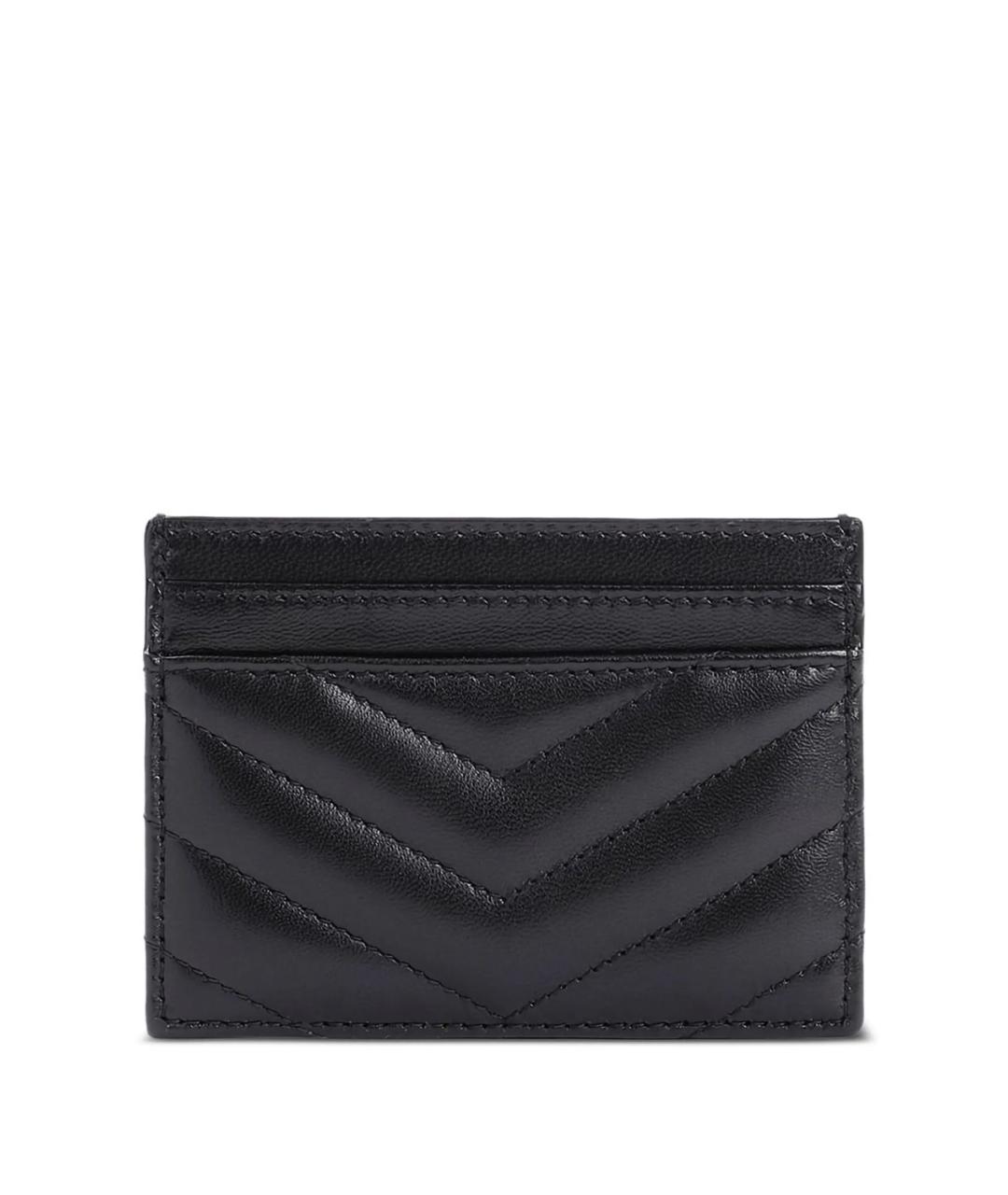 SAINT LAURENT Черный кожаный кардхолдер, фото 4