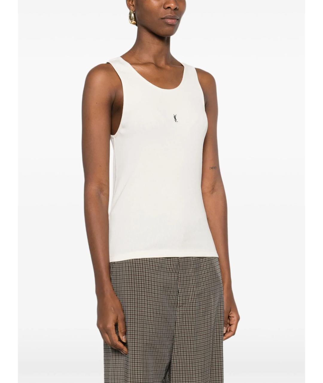 SAINT LAURENT Хлопковая майка, фото 5