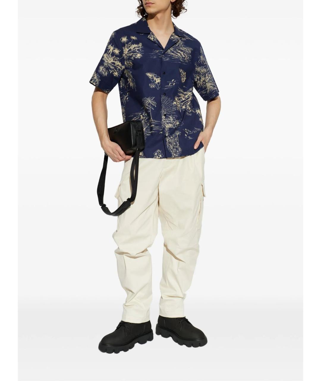 MONCLER Синяя хлопковая кэжуал рубашка, фото 5