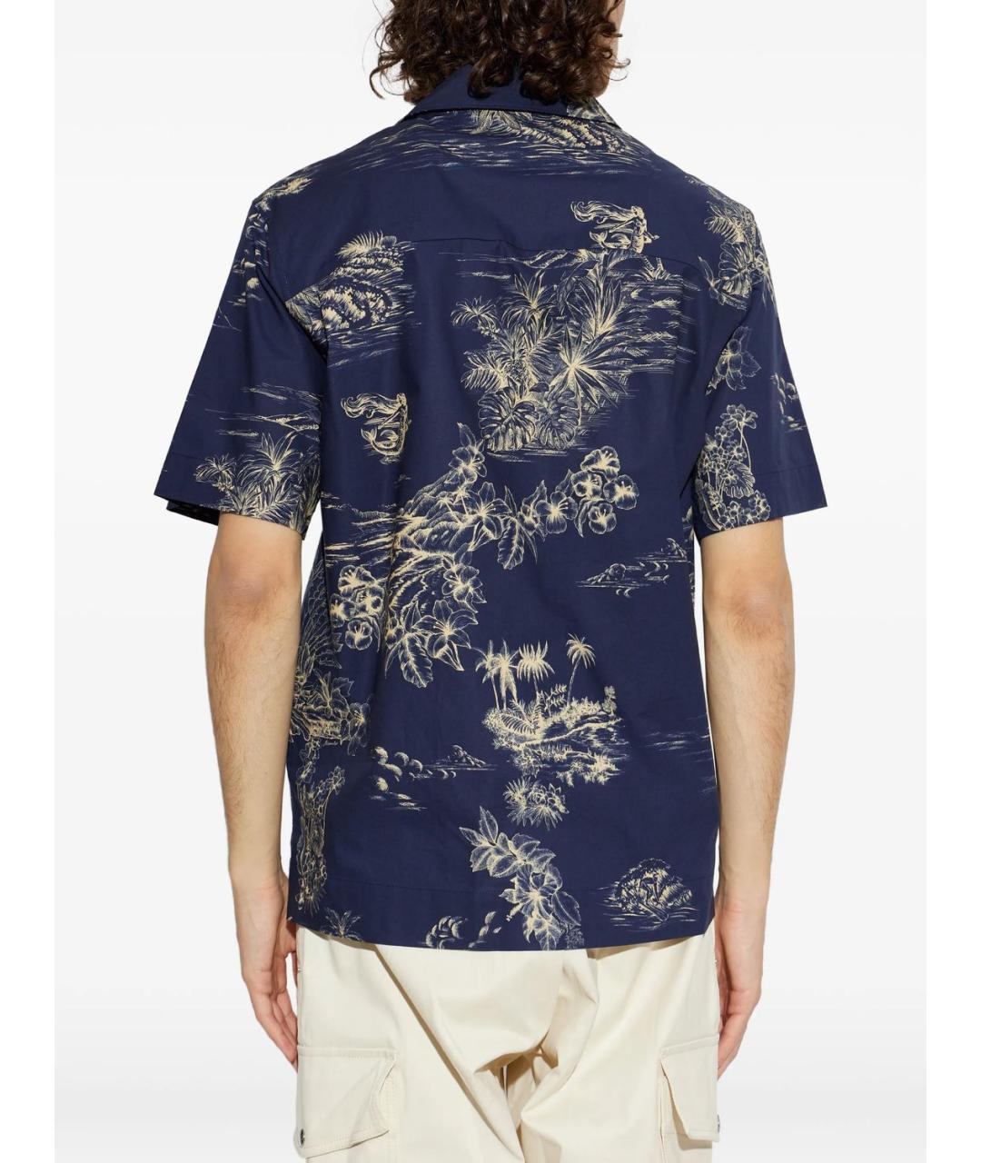 MONCLER Синяя хлопковая кэжуал рубашка, фото 4