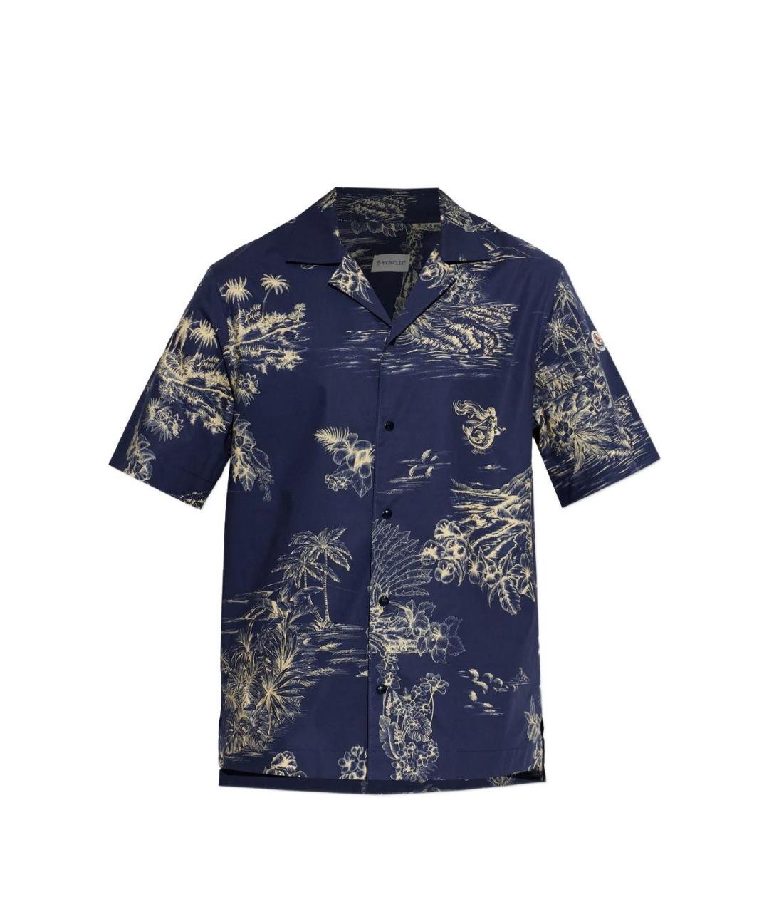 MONCLER Синяя хлопковая кэжуал рубашка, фото 1