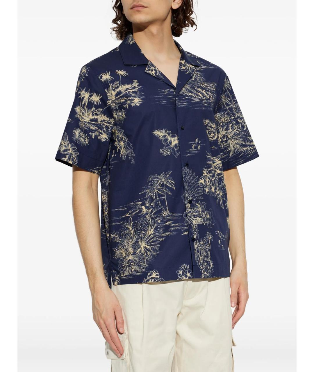 MONCLER Синяя хлопковая кэжуал рубашка, фото 3