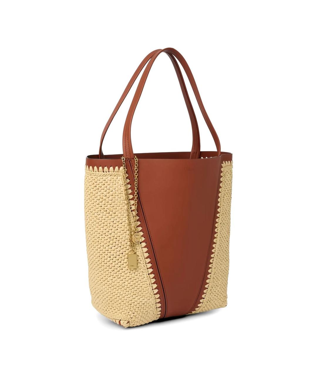 CHLOE Коричневая кожаная сумка тоут, фото 3