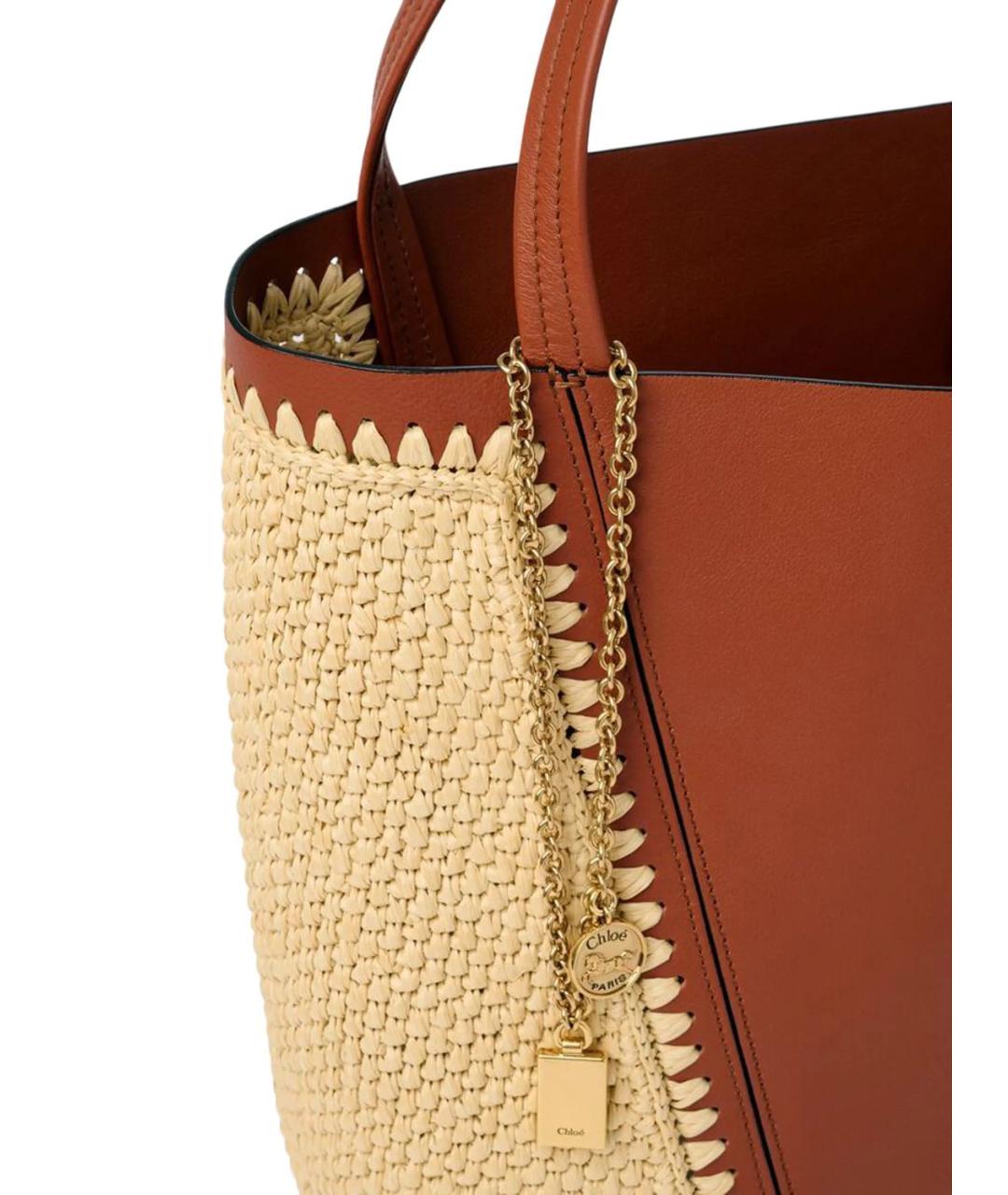 CHLOE Коричневая кожаная сумка тоут, фото 5
